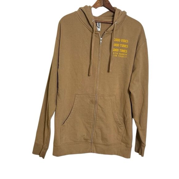 Independent Trading Company Autographed Keith Harkin On Tour Full Zip Hoodie Tan - Picture 1 of 8